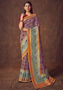 Handpainted on woven florals saree with contrast running blouse-9212